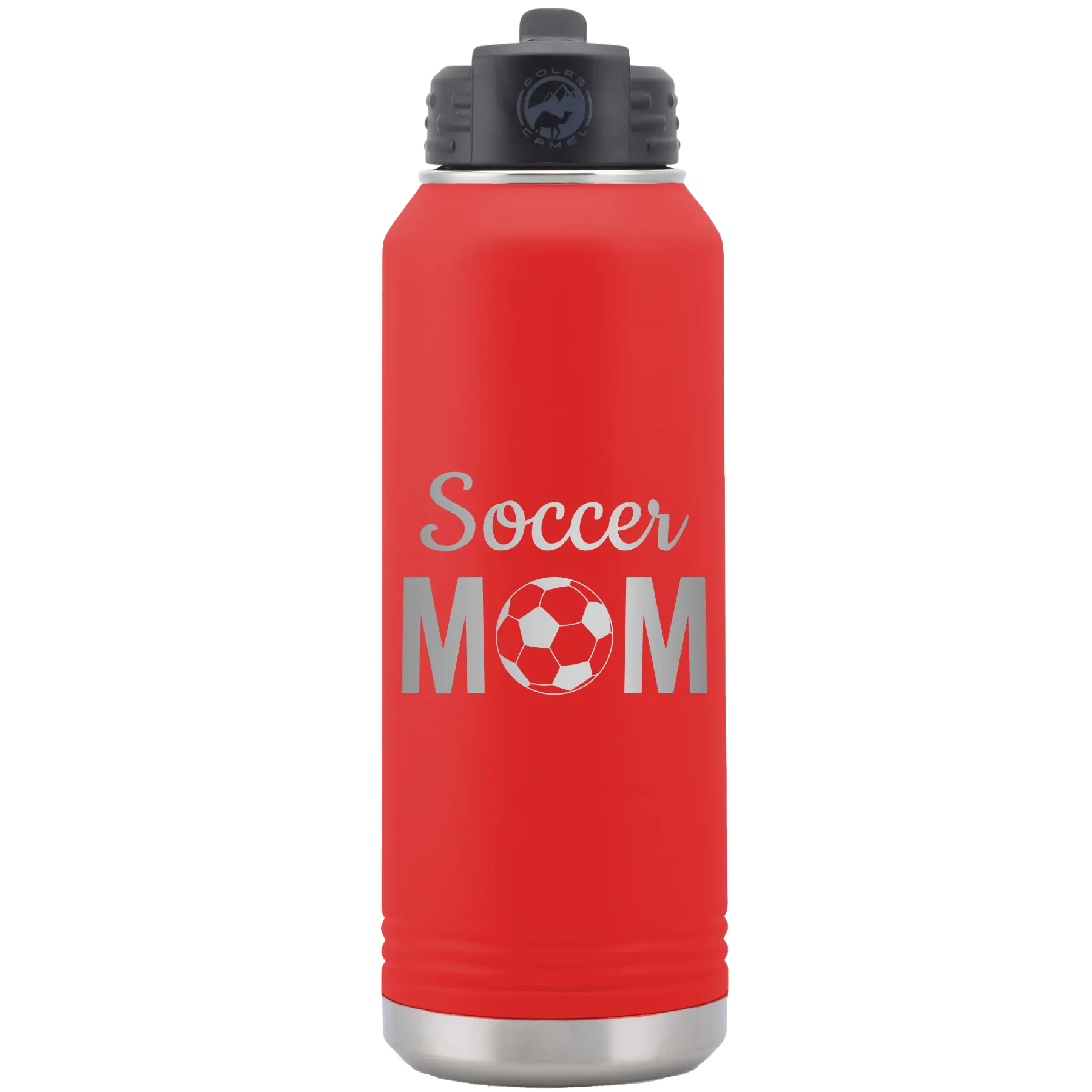 Mom Soccer2 32 oz Water Bottle | Red