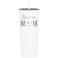 Mom Soccer2 20.9 oz Tumbler | White
