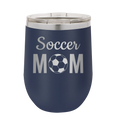 Mom Soccer2 Wine Cup | Navy