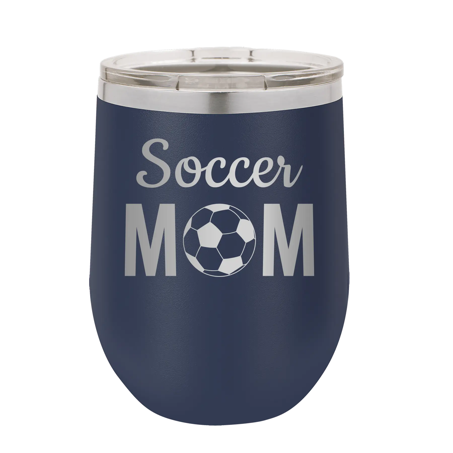 Mom Soccer2 Wine Cup | Navy