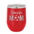 Mom Soccer2 Wine Cup | Red