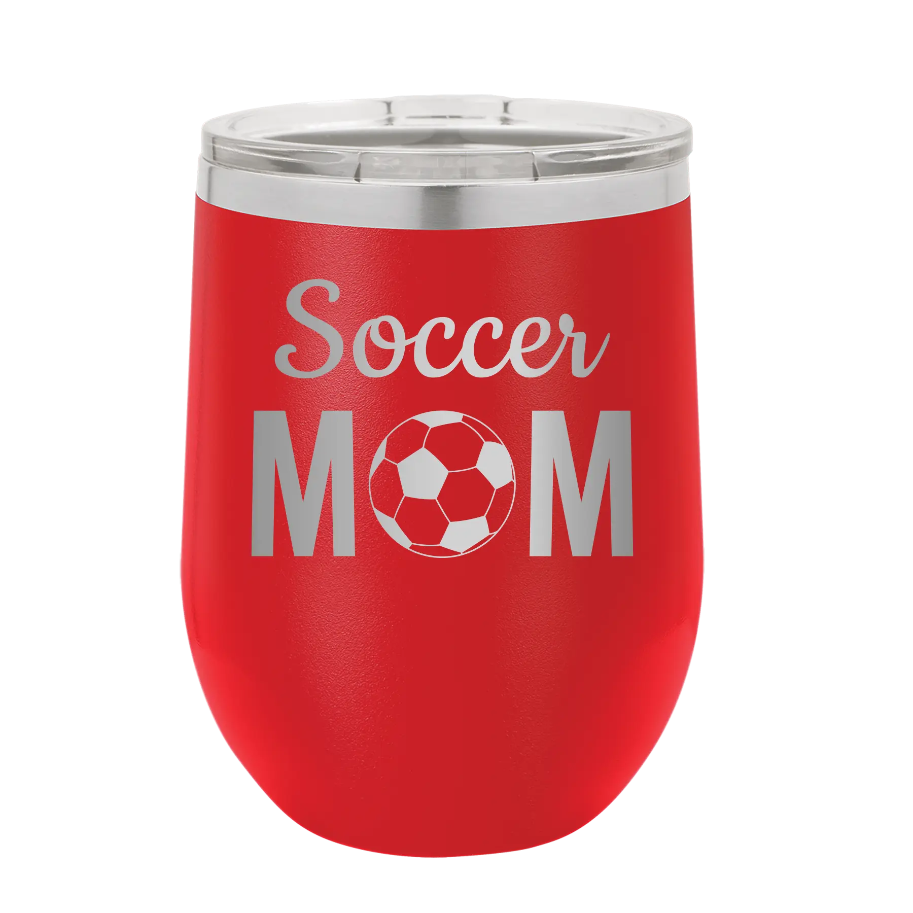 Mom Soccer2 Wine Cup | Red