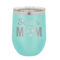 Mom Soccer2 Wine Cup | Teal