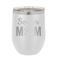 Mom Soccer2 Wine Cup | White