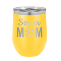 Mom Soccer2 Wine Cup | Yellow