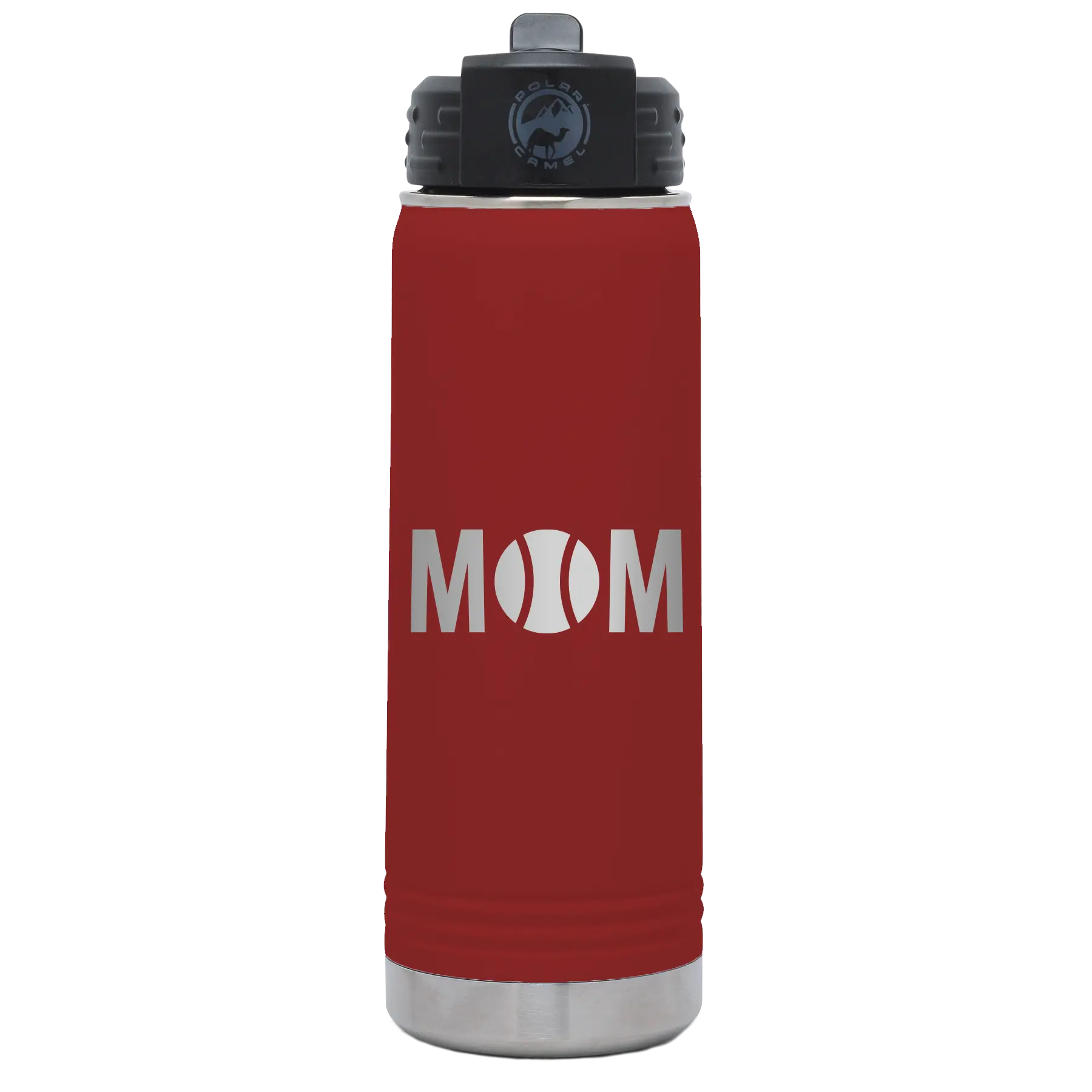 Mom Tennis 20 oz Water Bottle | Maroon