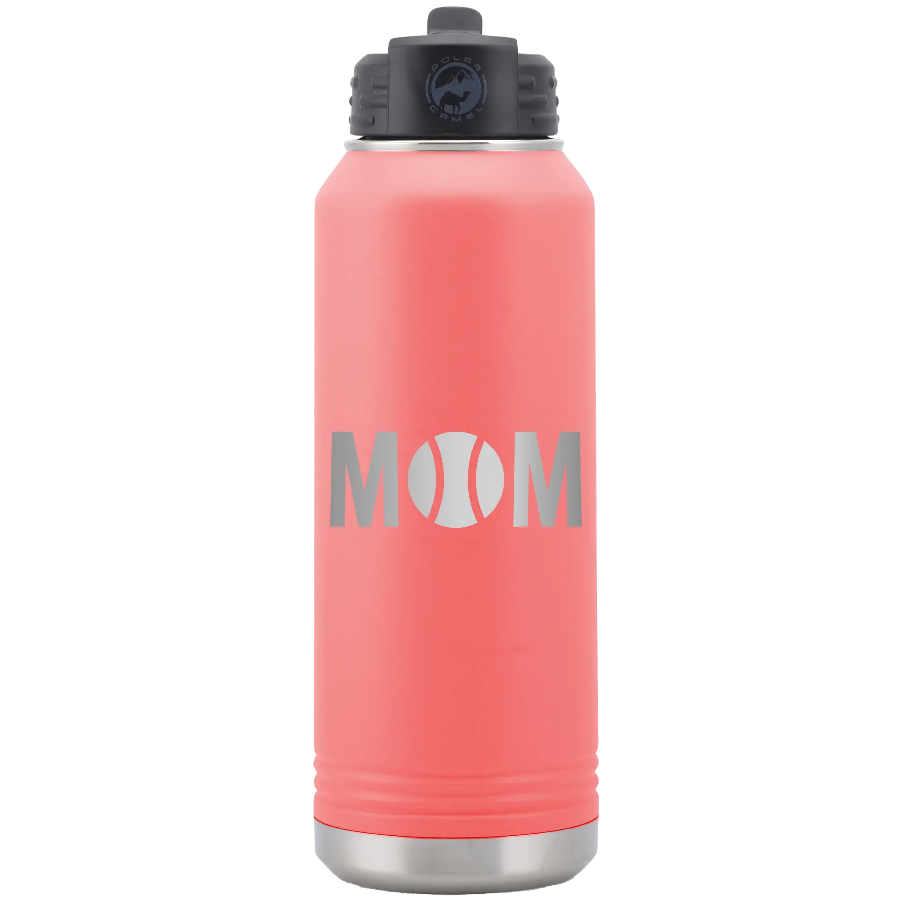 Mom Tennis 32 oz Water Bottle | Coral