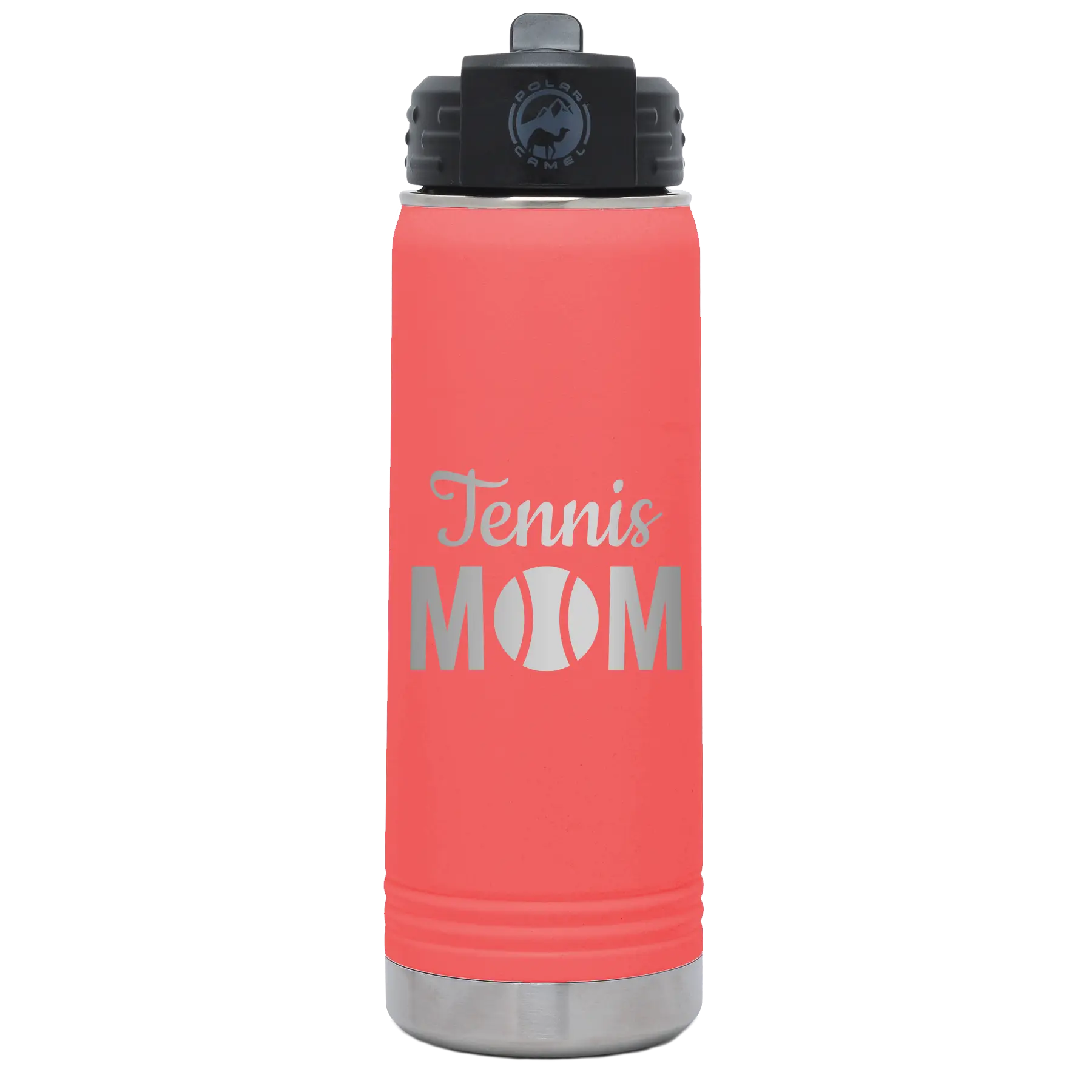 Mom Tennis2 20 oz Water Bottle | Coral