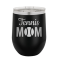 Mom Tennis2 Wine Cup | Black