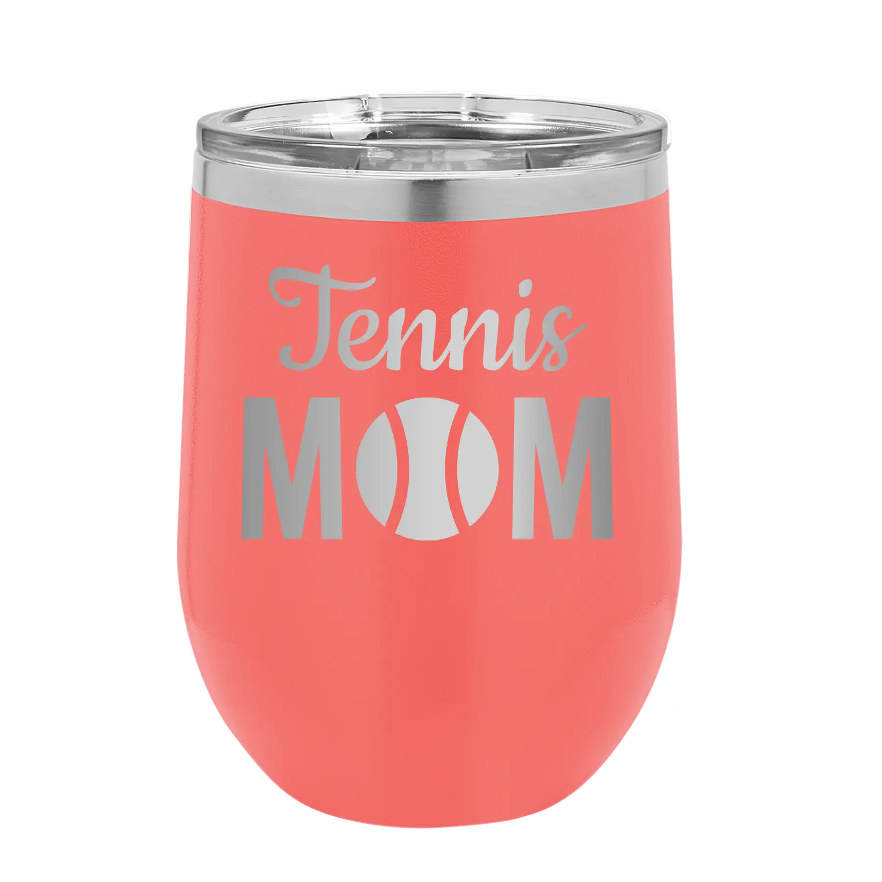 Mom Tennis2 Wine Cup | Coral