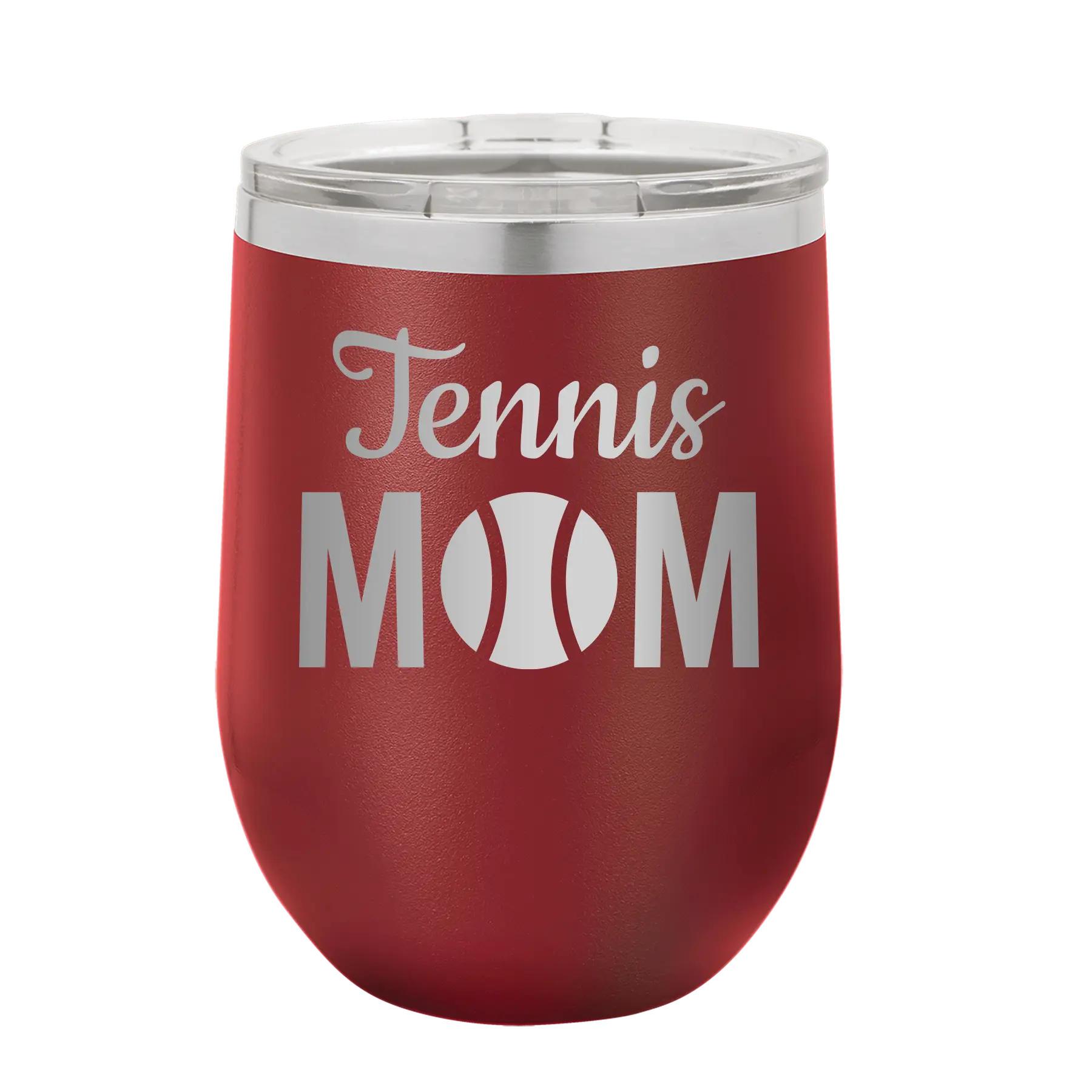 Mom Tennis2 Wine Cup | Maroon