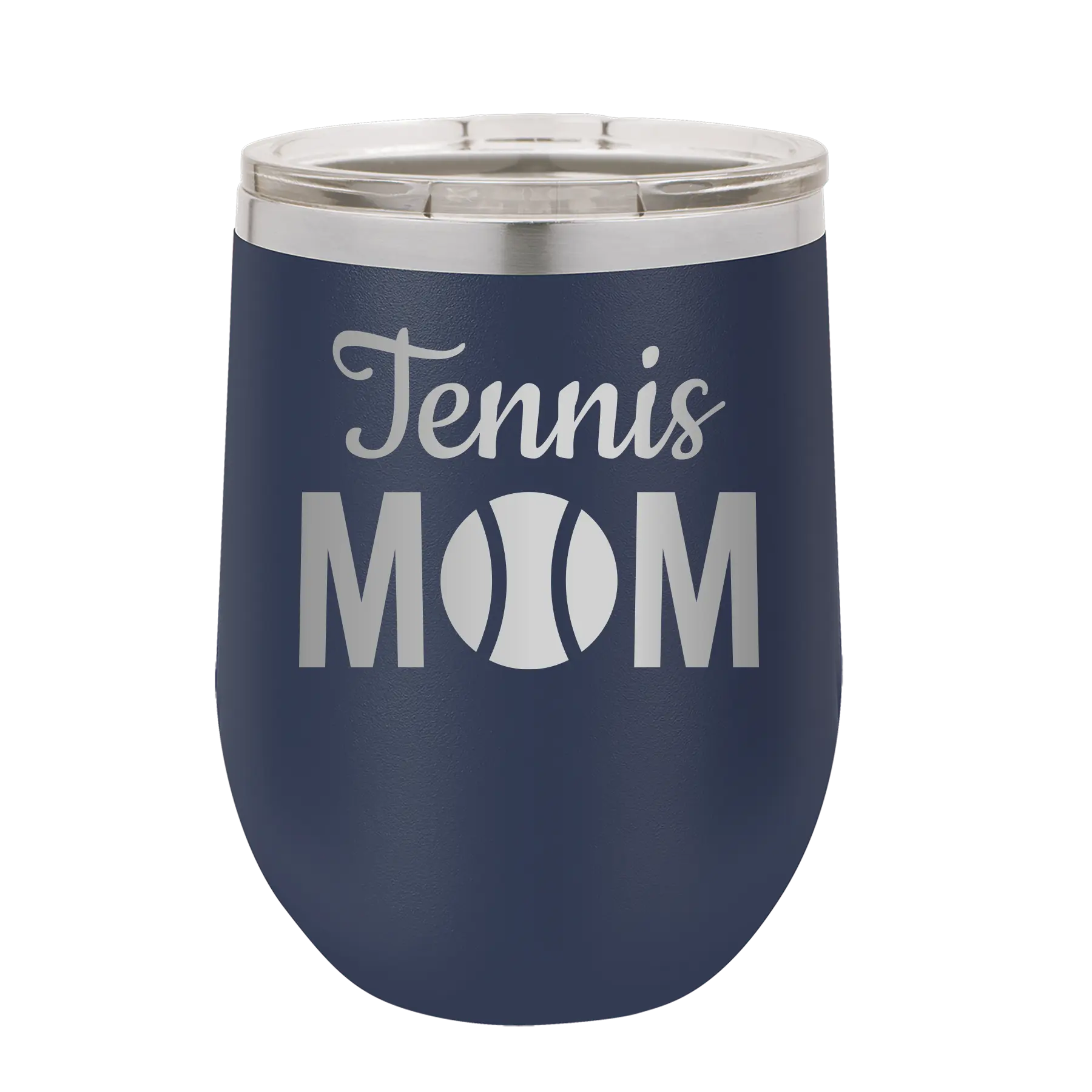 Mom Tennis2 Wine Cup | Navy
