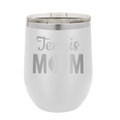 Mom Tennis2 Wine Cup | White