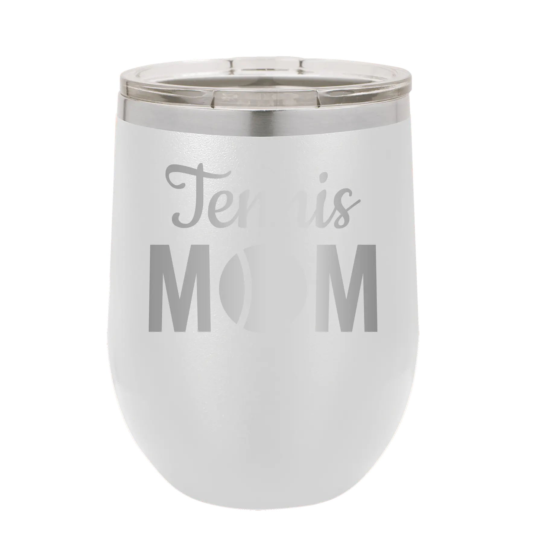Mom Tennis2 Wine Cup | White