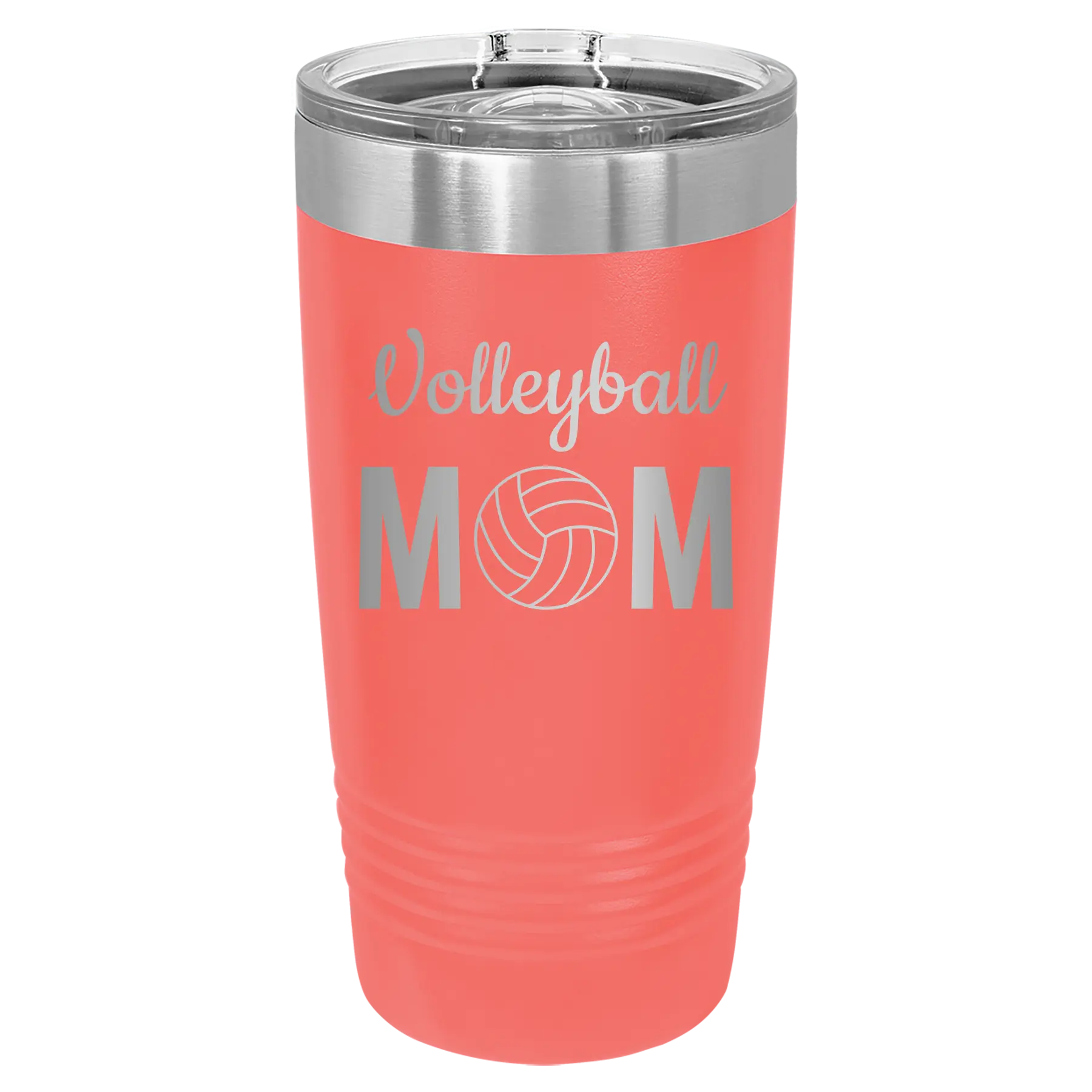 Mom Volleyball2 20 oz Tumbler | Coral