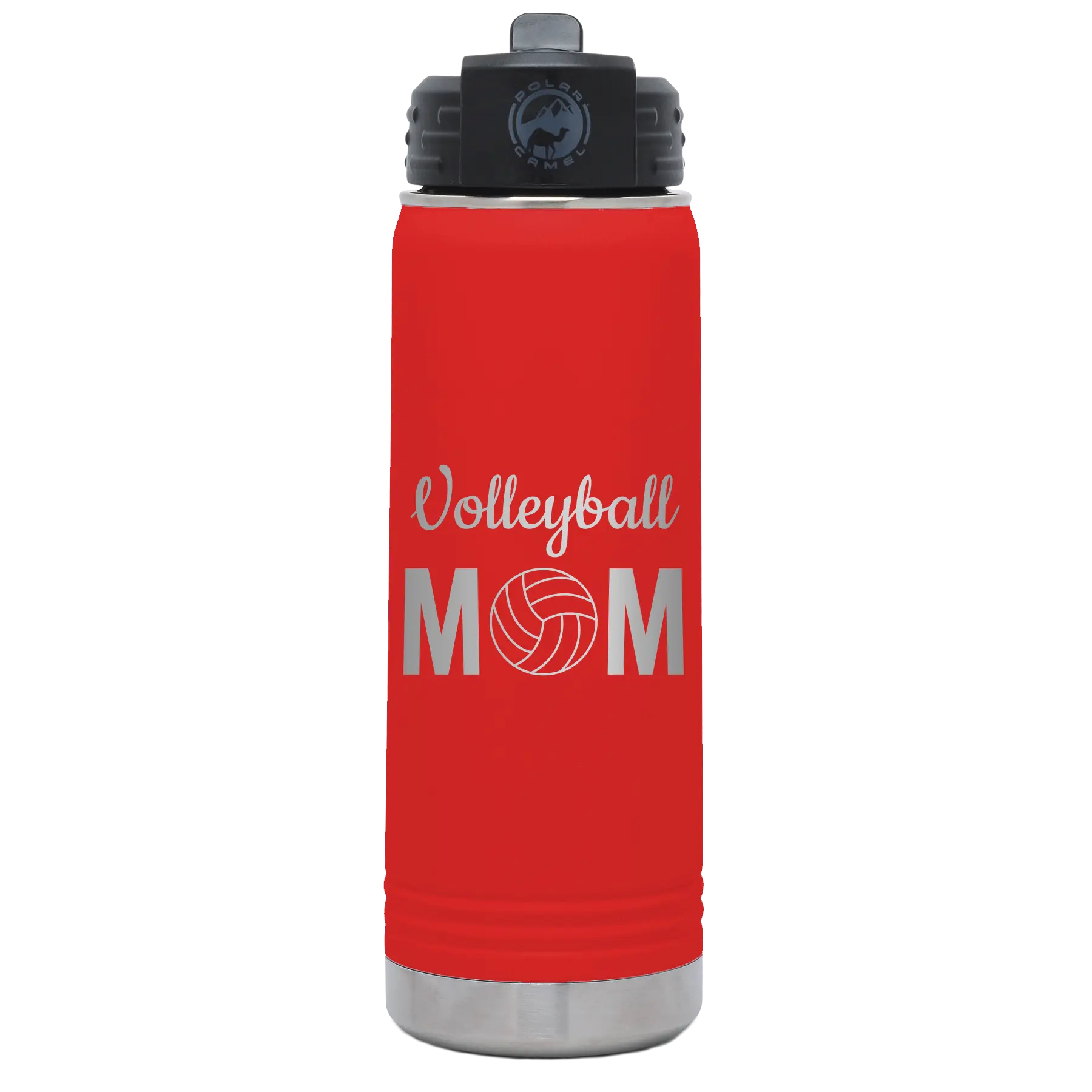 Mom Volleyball2 20 oz Water Bottle | Red