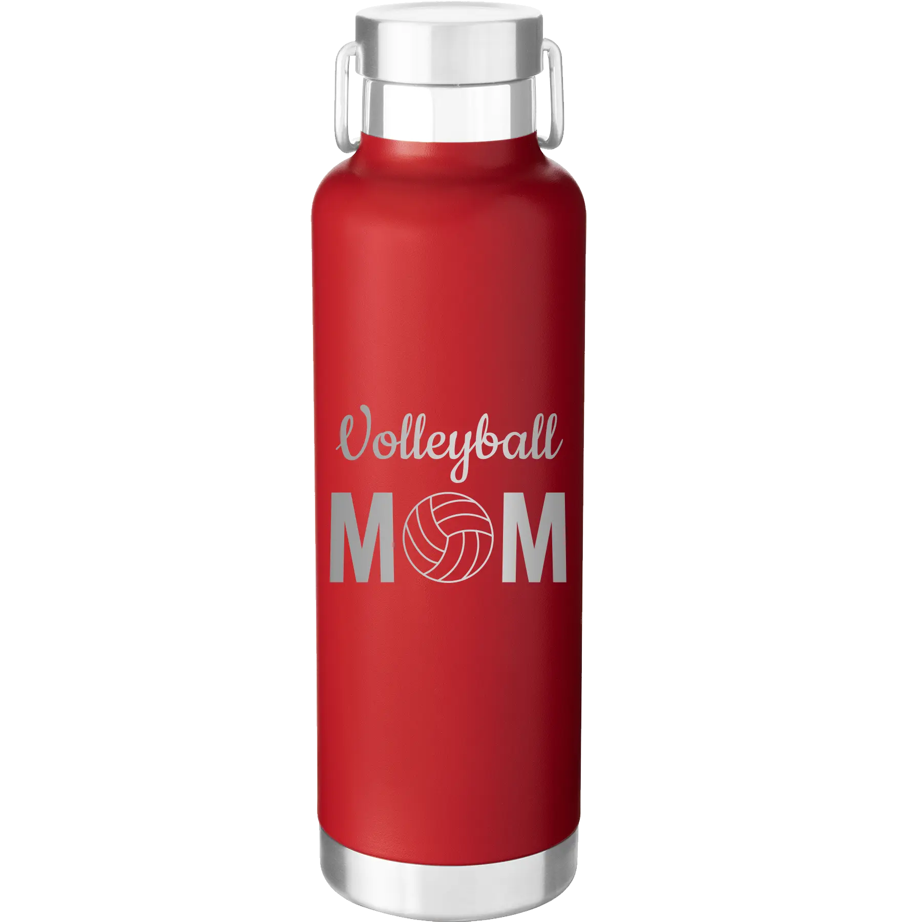 Mom Volleyball2 24 oz Water Bottle | Red