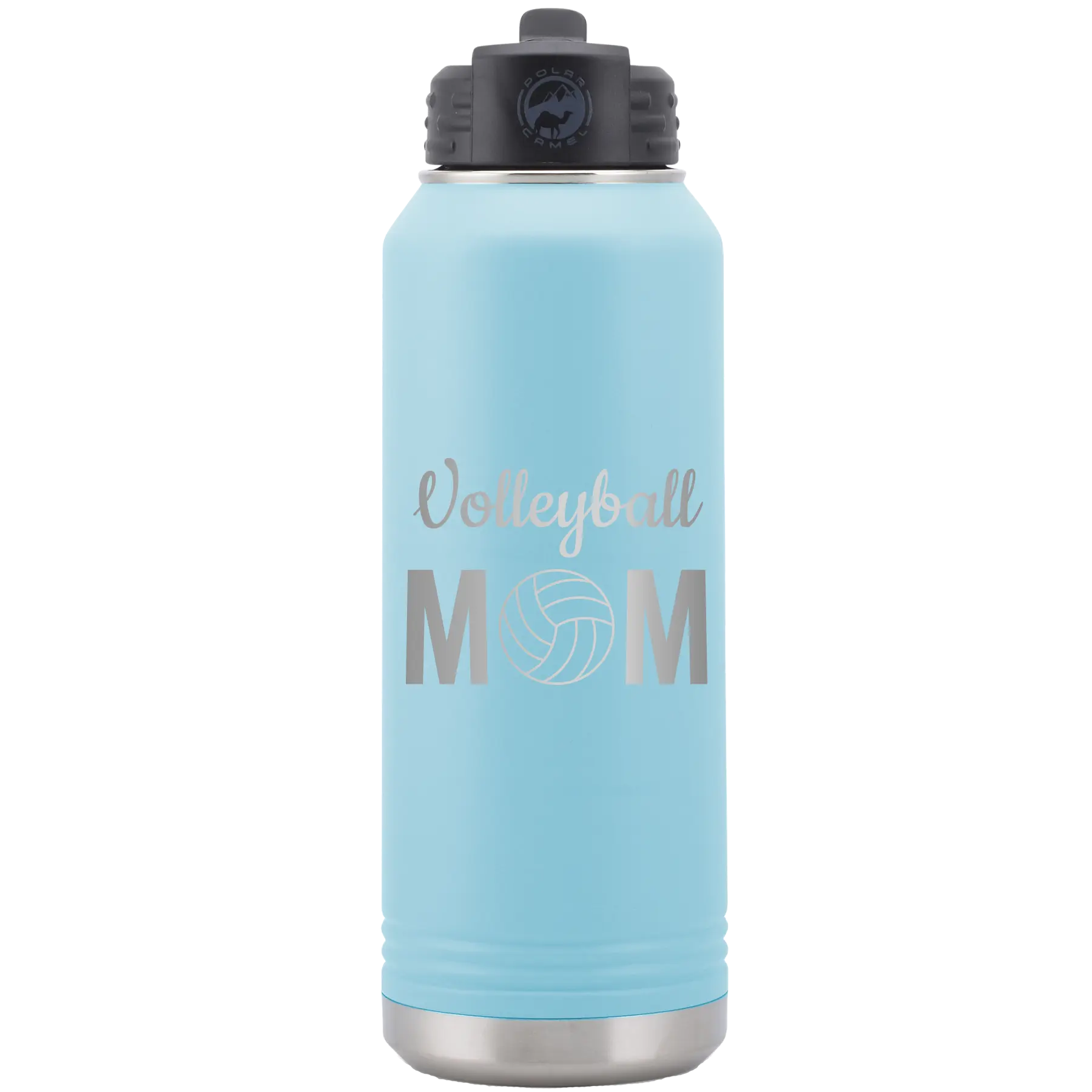 Mom Volleyball2 32 oz Water Bottle | Light Blue