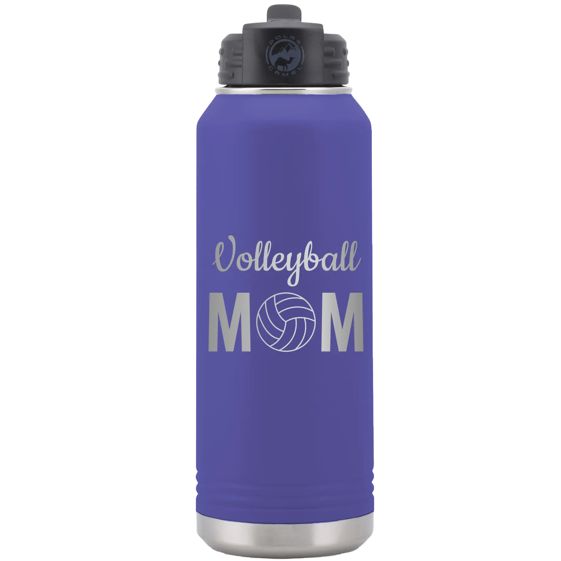 Mom Volleyball2 32 oz Water Bottle | Purple