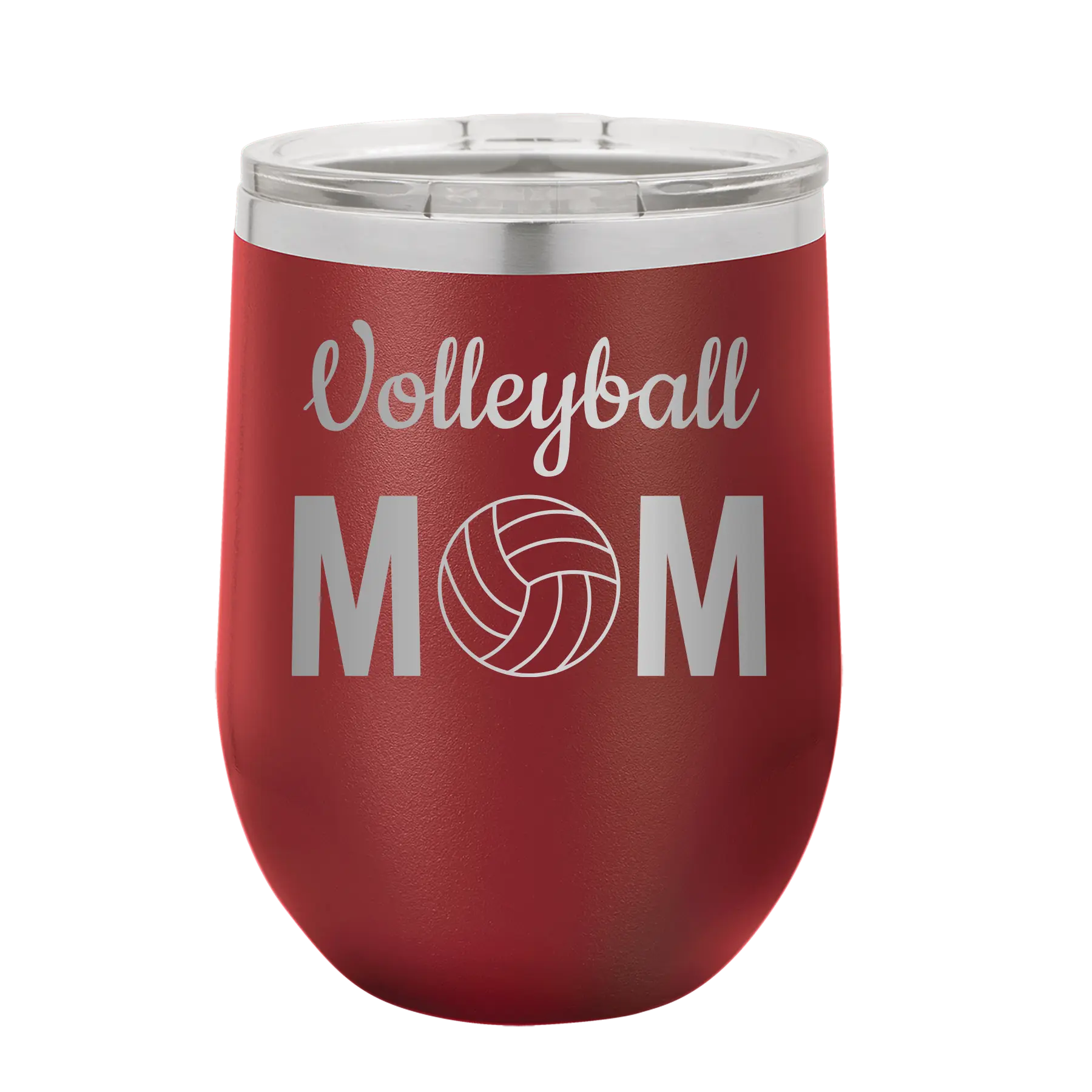 Mom Volleyball2 Wine Cup | Maroon