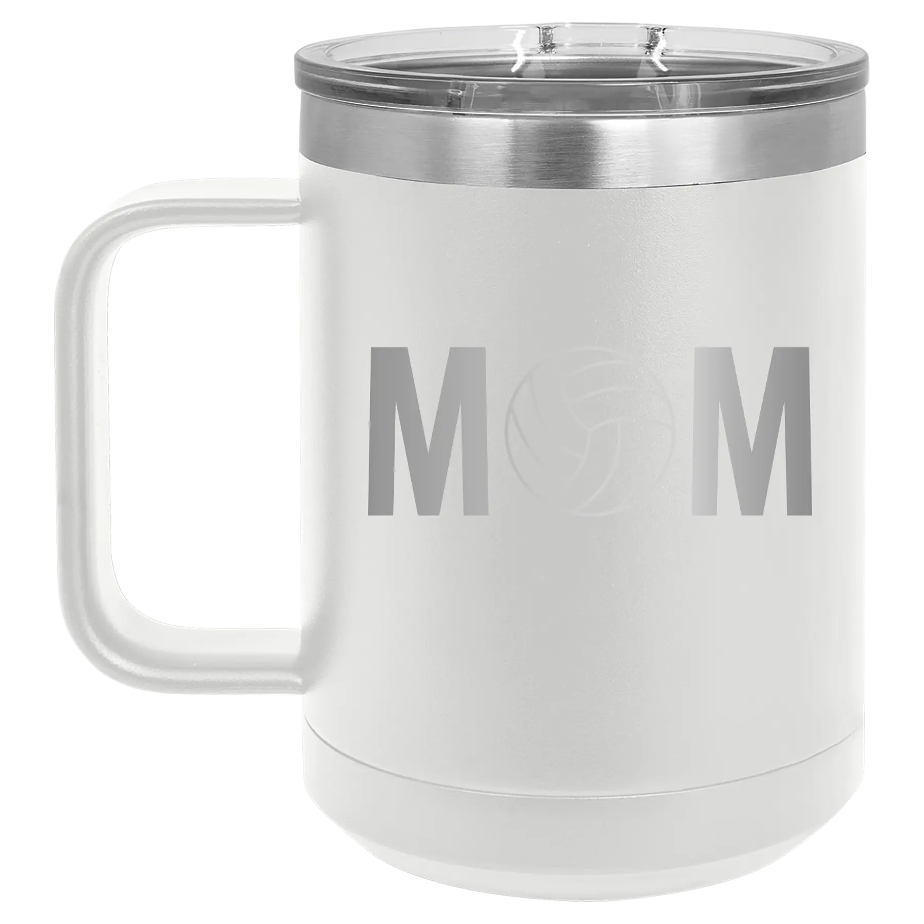 Mom Volleyball 15 oz Mug | White