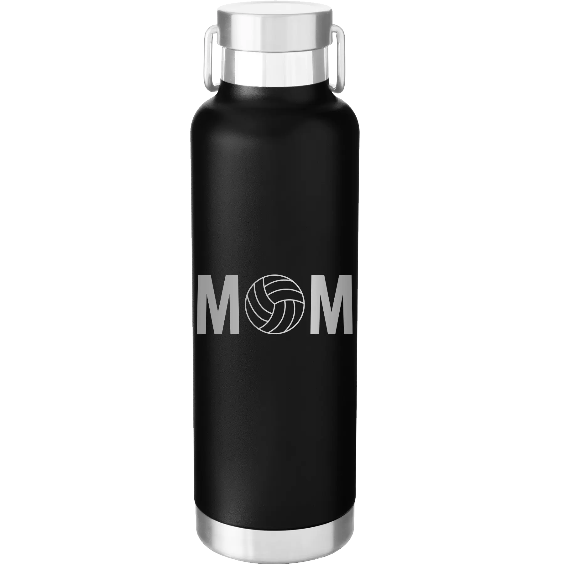 Mom Volleyball 24 oz Water Bottle | Black