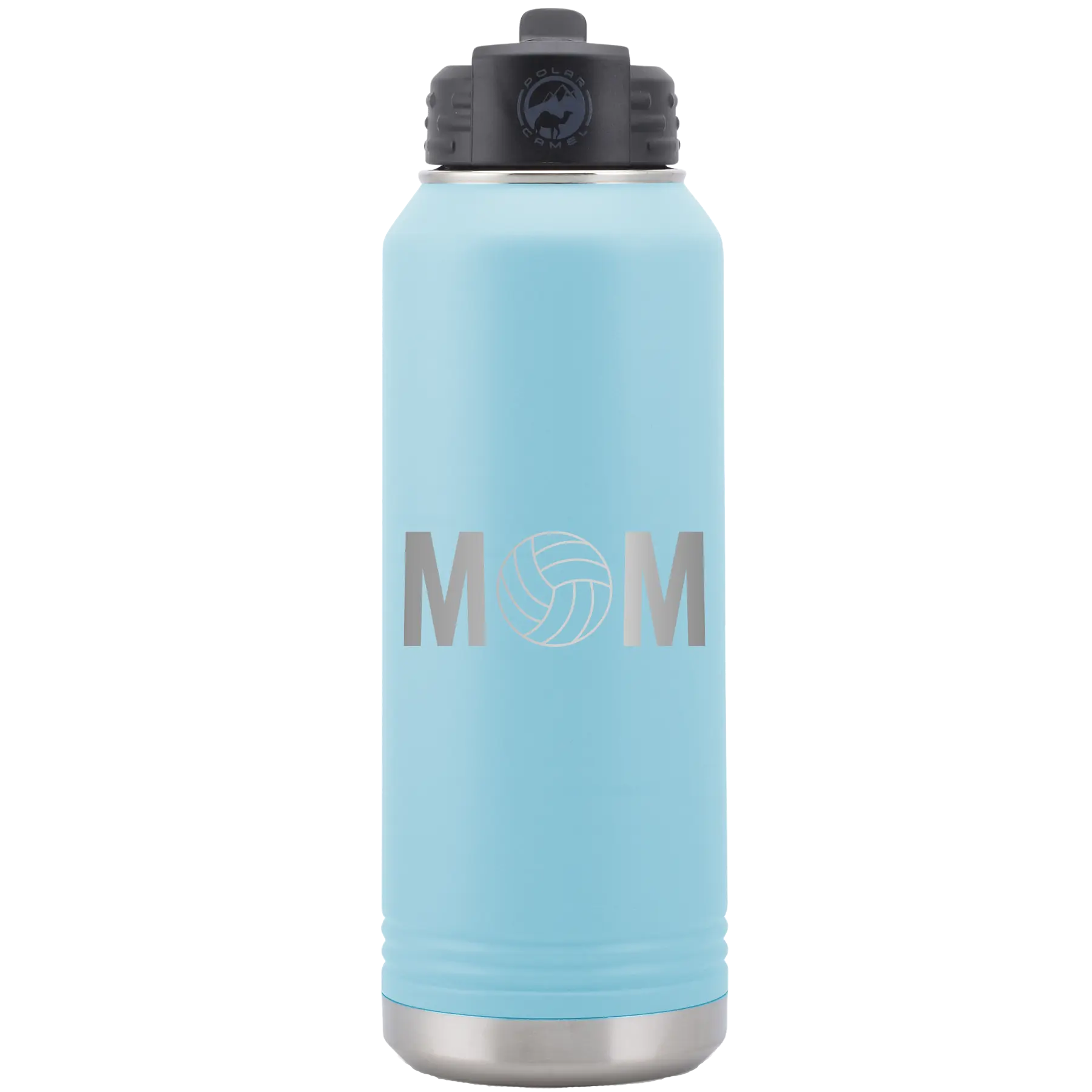 Mom Volleyball 32 oz Water Bottle | Light Blue