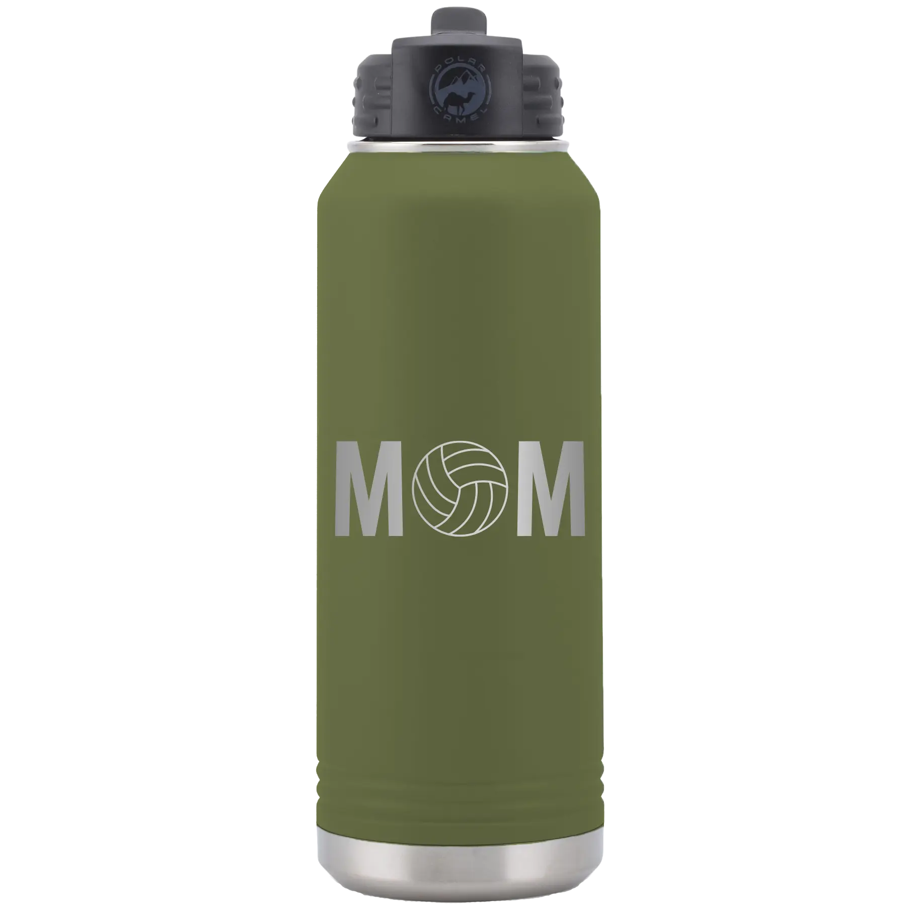 Mom Volleyball 32 oz Water Bottle | Olive Green