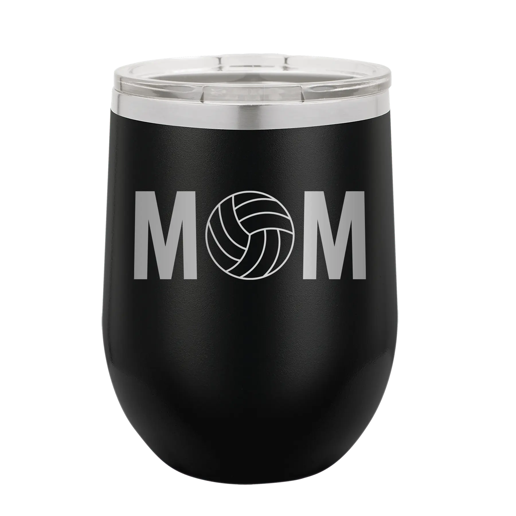 Mom Volleyball Wine Cup | Black