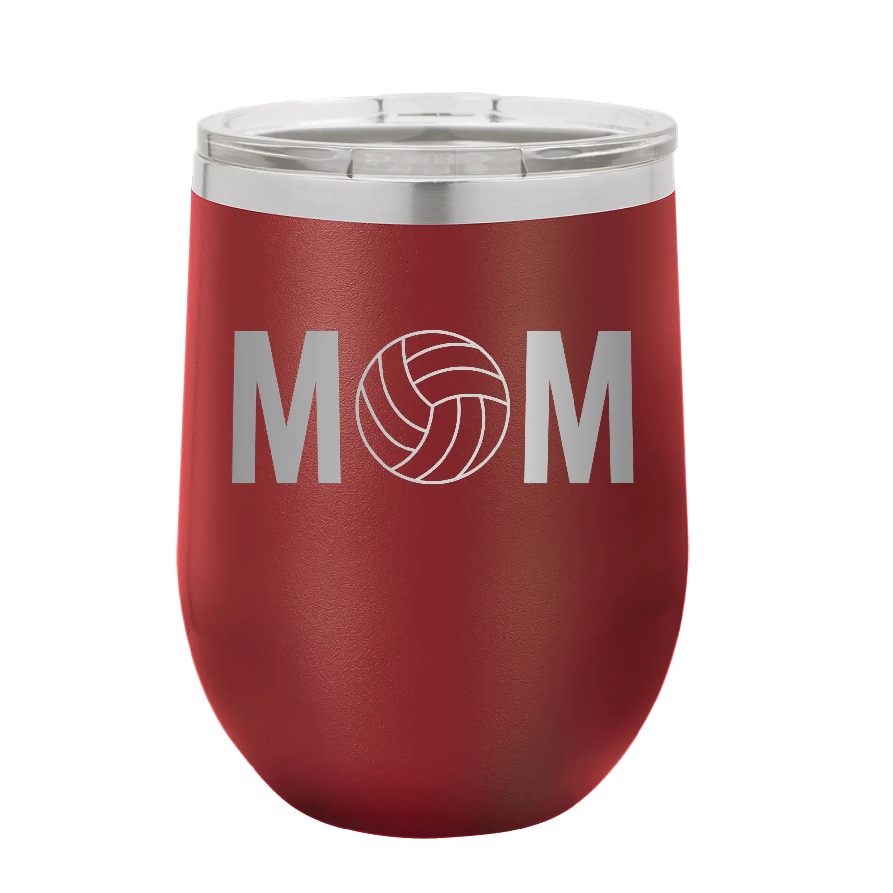 Mom Volleyball Wine Cup | Maroon