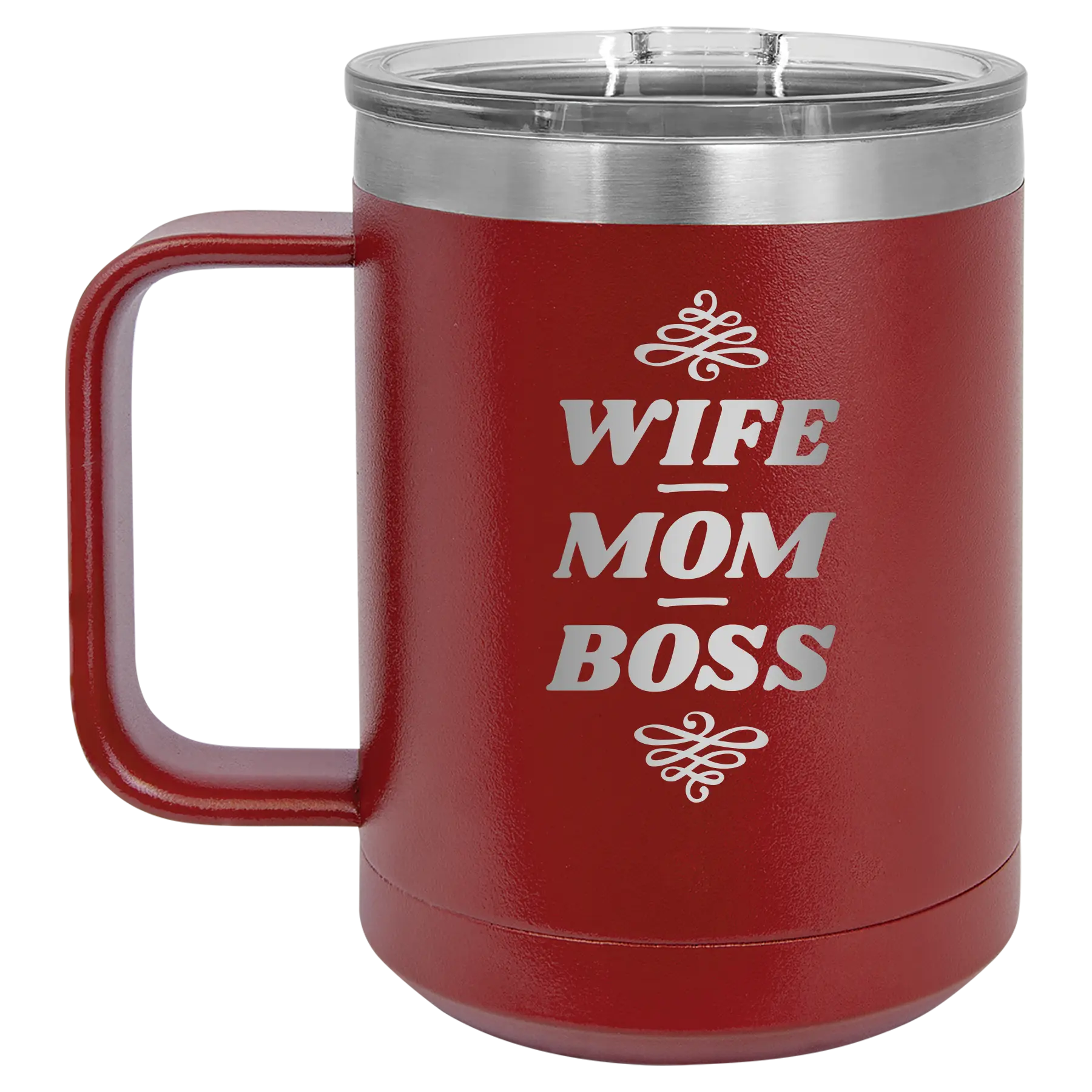 Wife Mom Boss 15 oz Mug | Maroon