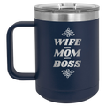 Wife Mom Boss 15 oz Mug | Navy