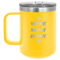 Wife Mom Boss 15 oz Mug | Yellow