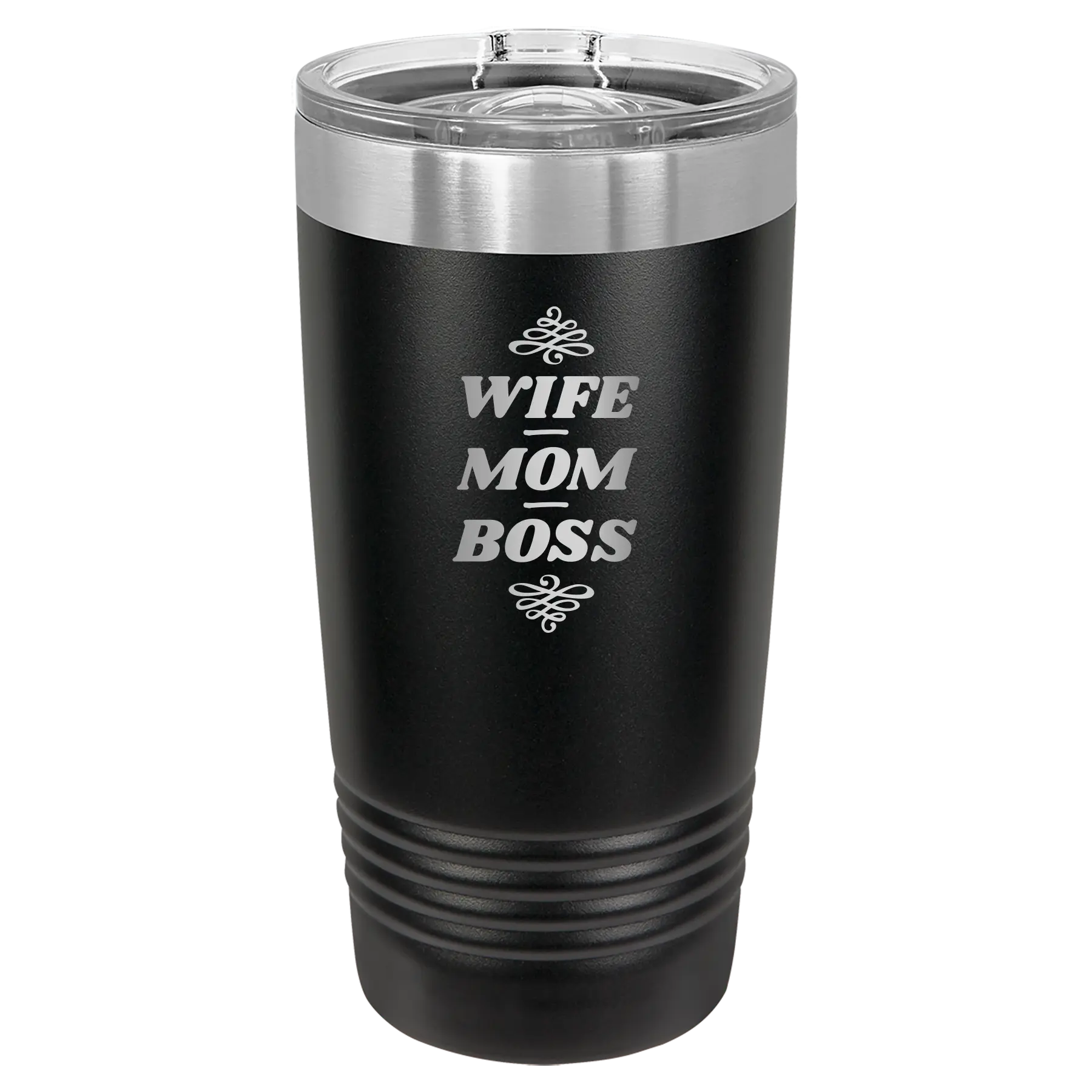 Wife Mom Boss 20 oz Tumbler | Black