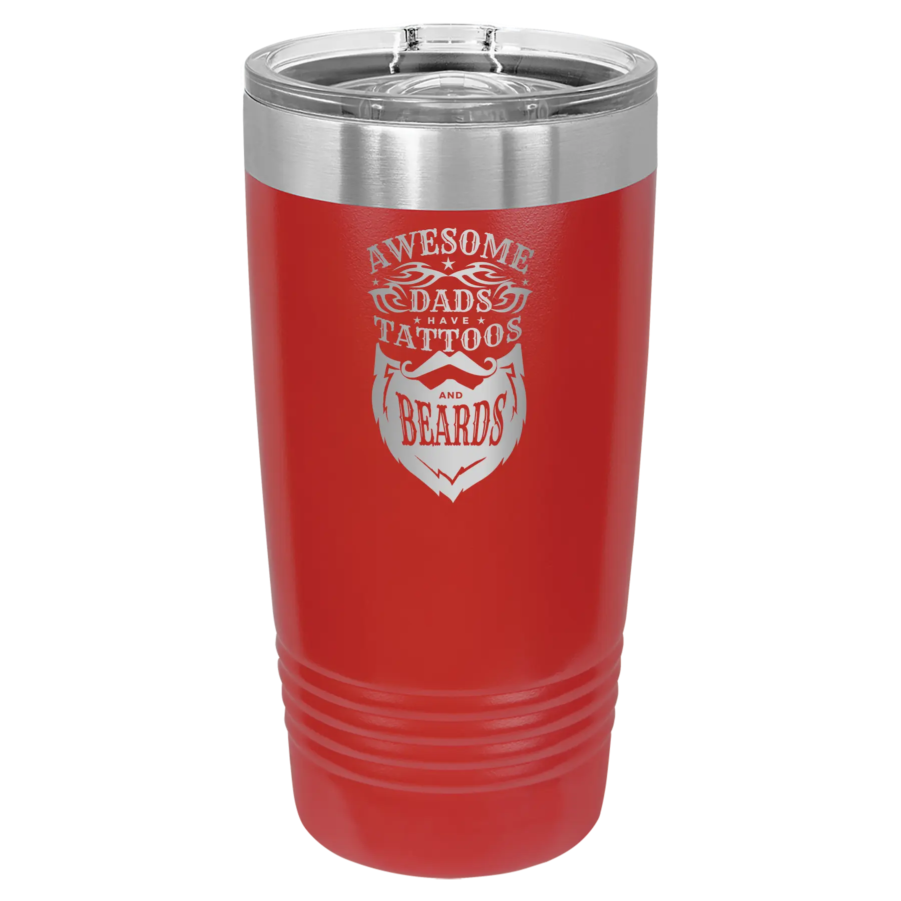 Awesome Dads have Tattoos and Beards 20 oz Tumbler | Red