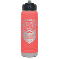 Awesome Dads have Tattoos and Beards 20 oz Water Bottle | Coral