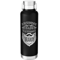 Awesome Dads have Tattoos and Beards 24 oz Water Bottle | Black