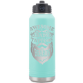 Awesome Dads have Tattoos and Beards 32 oz Water Bottle | Teal