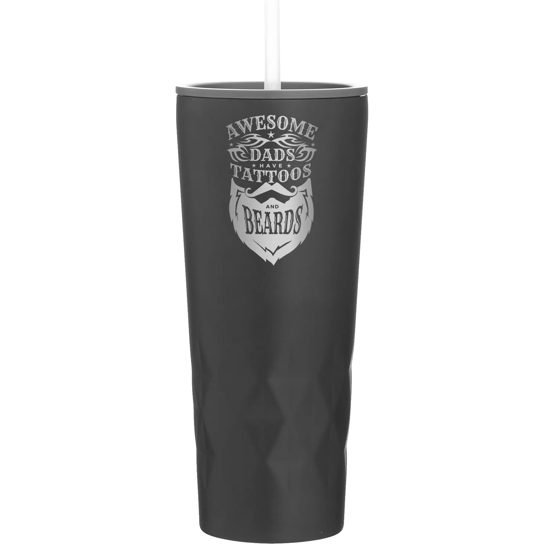 Awesome Dads have Tattoos and Beards 20.9 oz Tumbler | Black