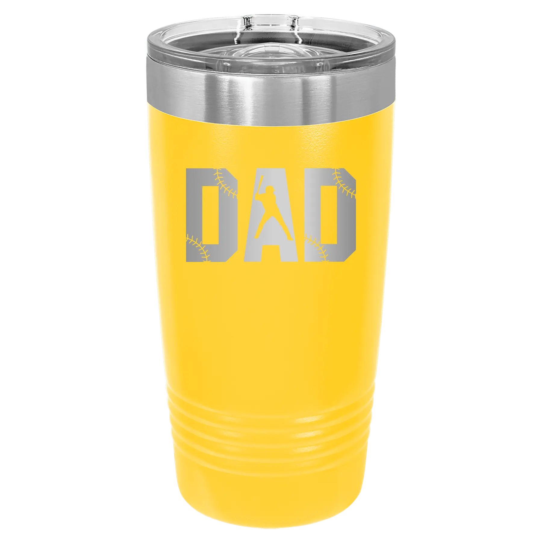 Baseball Dad 20 oz Tumbler | Yellow