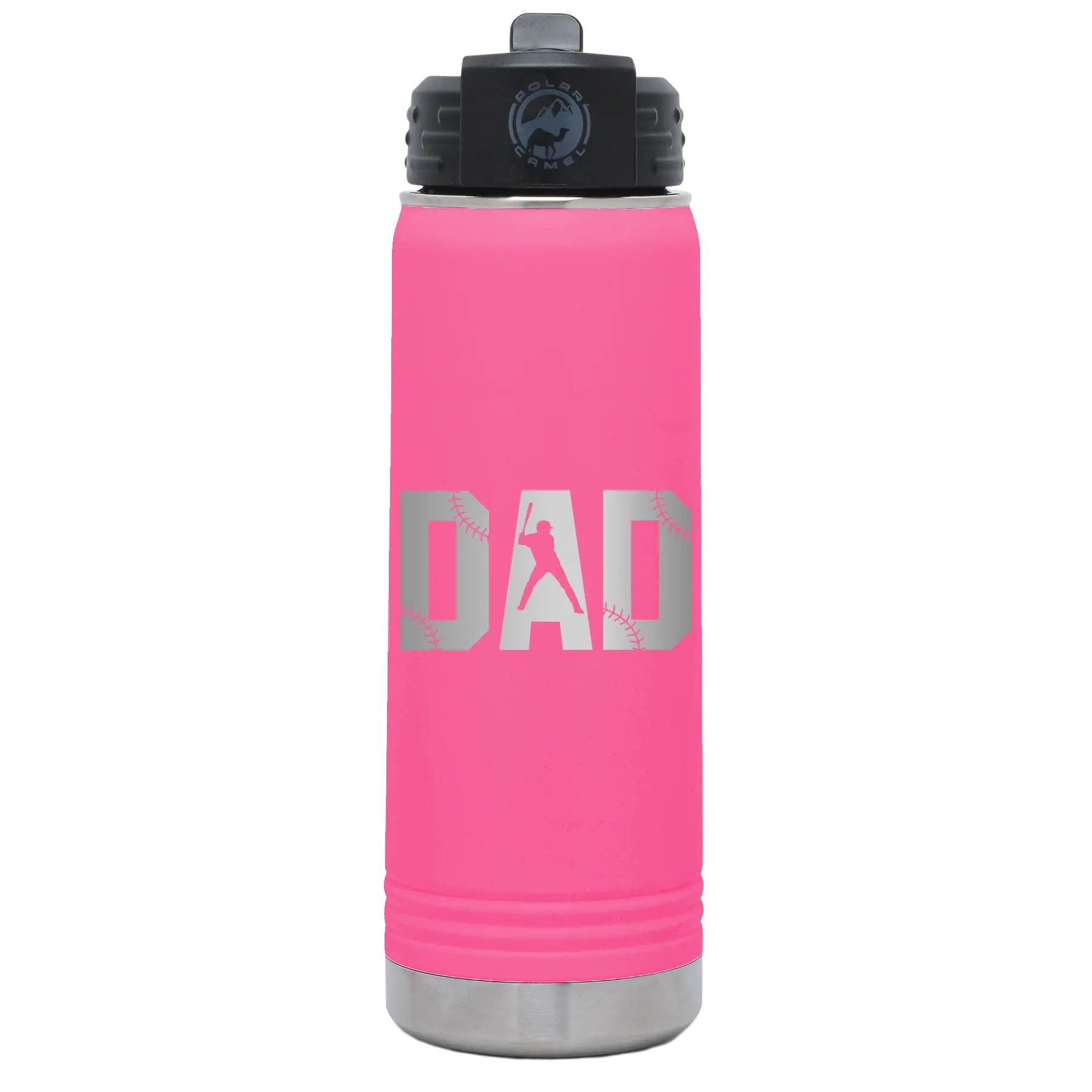 Baseball Dad 20 oz Water Bottle | Pink