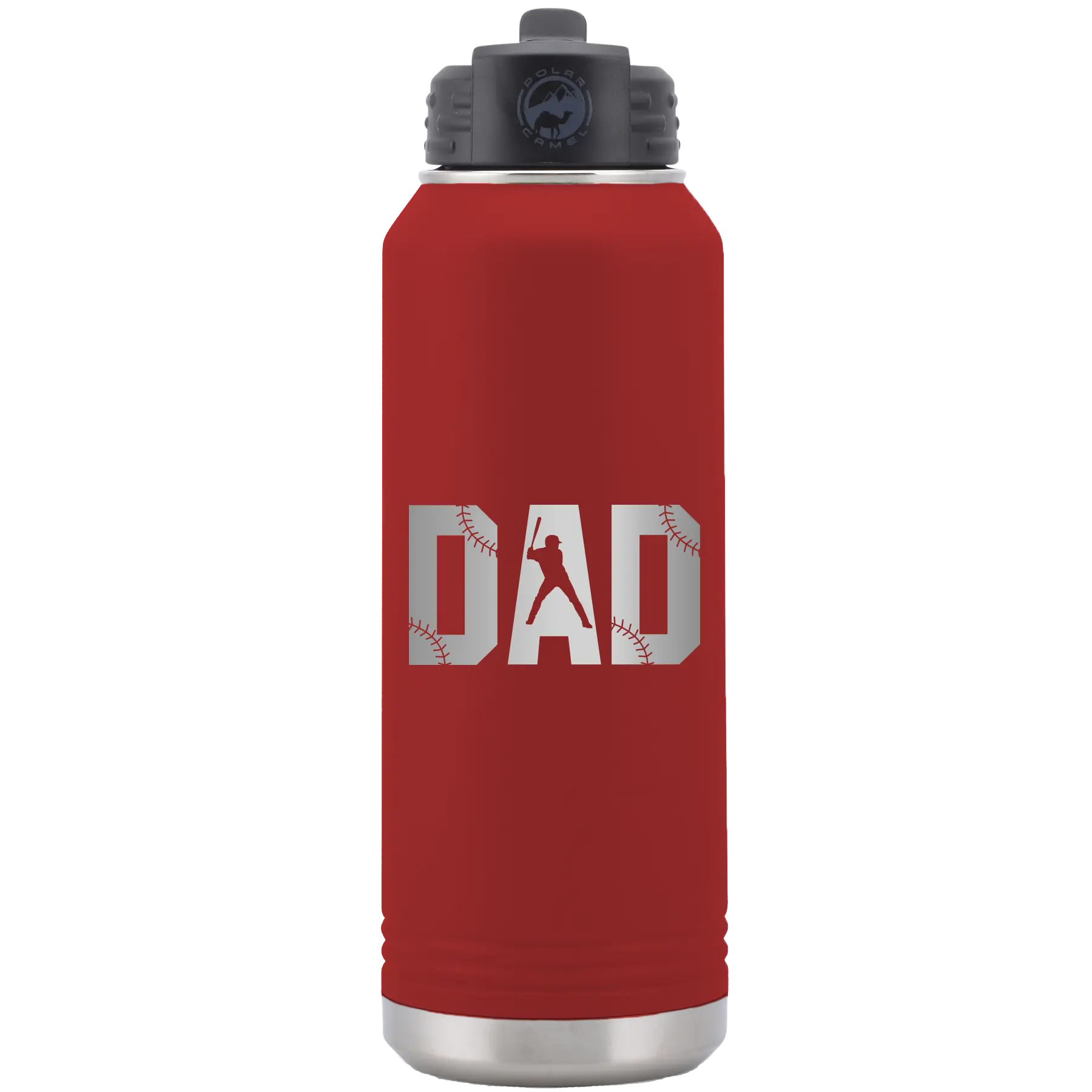 Baseball Dad 32 oz Water Bottle | Maroon