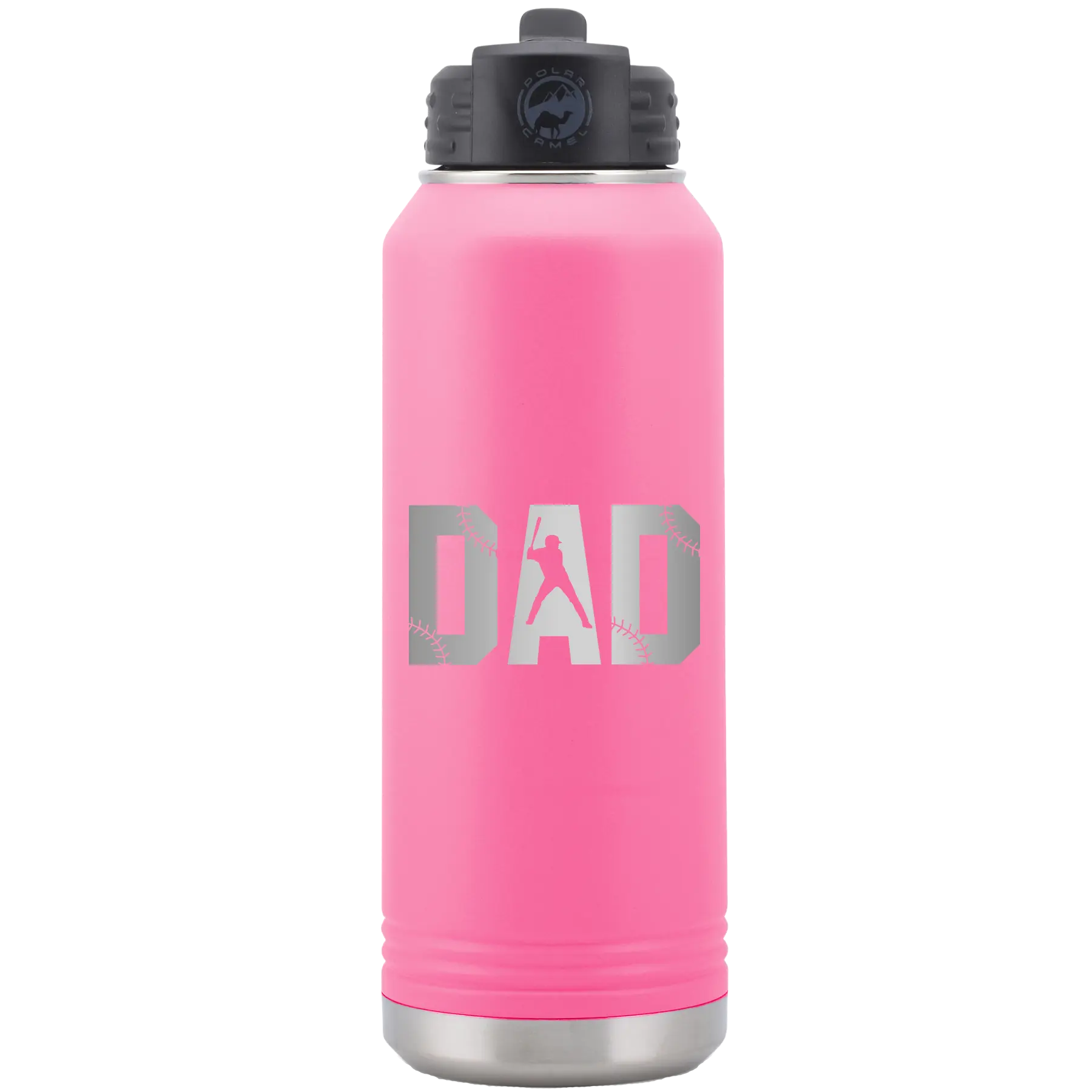 Baseball Dad 32 oz Water Bottle | Pink