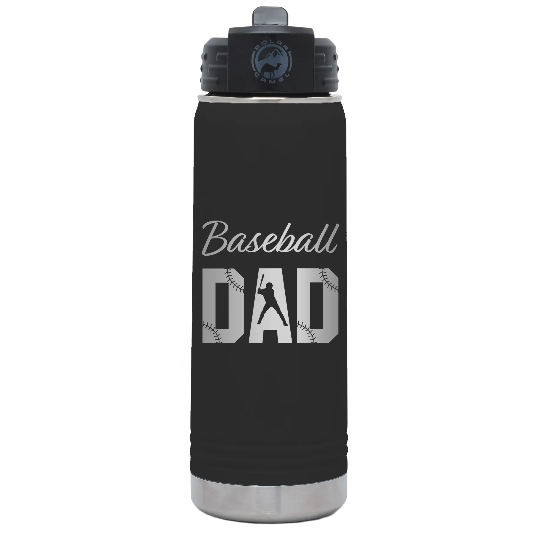 Baseball Dad2 20 oz Water Bottle | Black