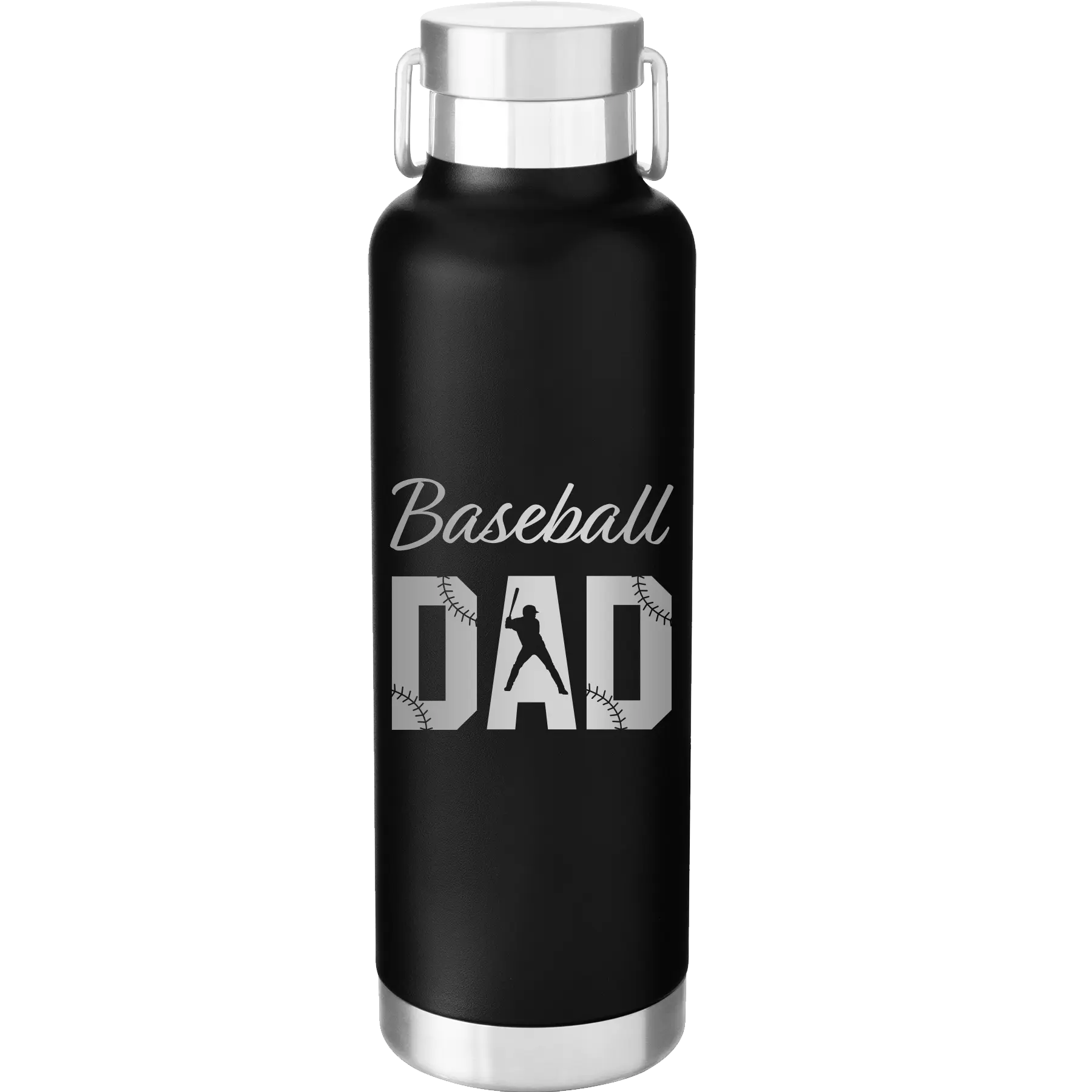 Baseball Dad2 24 oz Water Bottle | Black