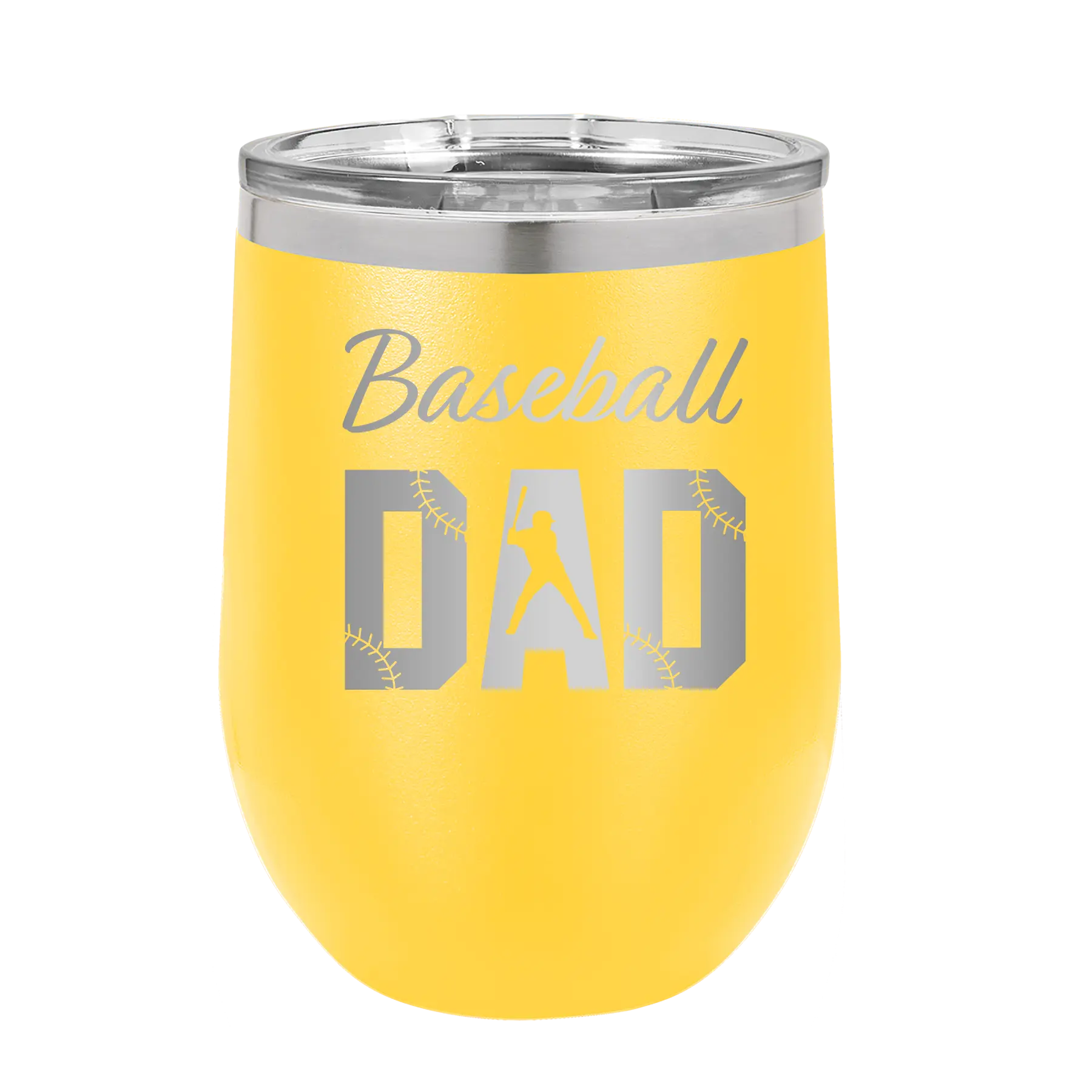Baseball Dad2 Wine Cup | Yellow