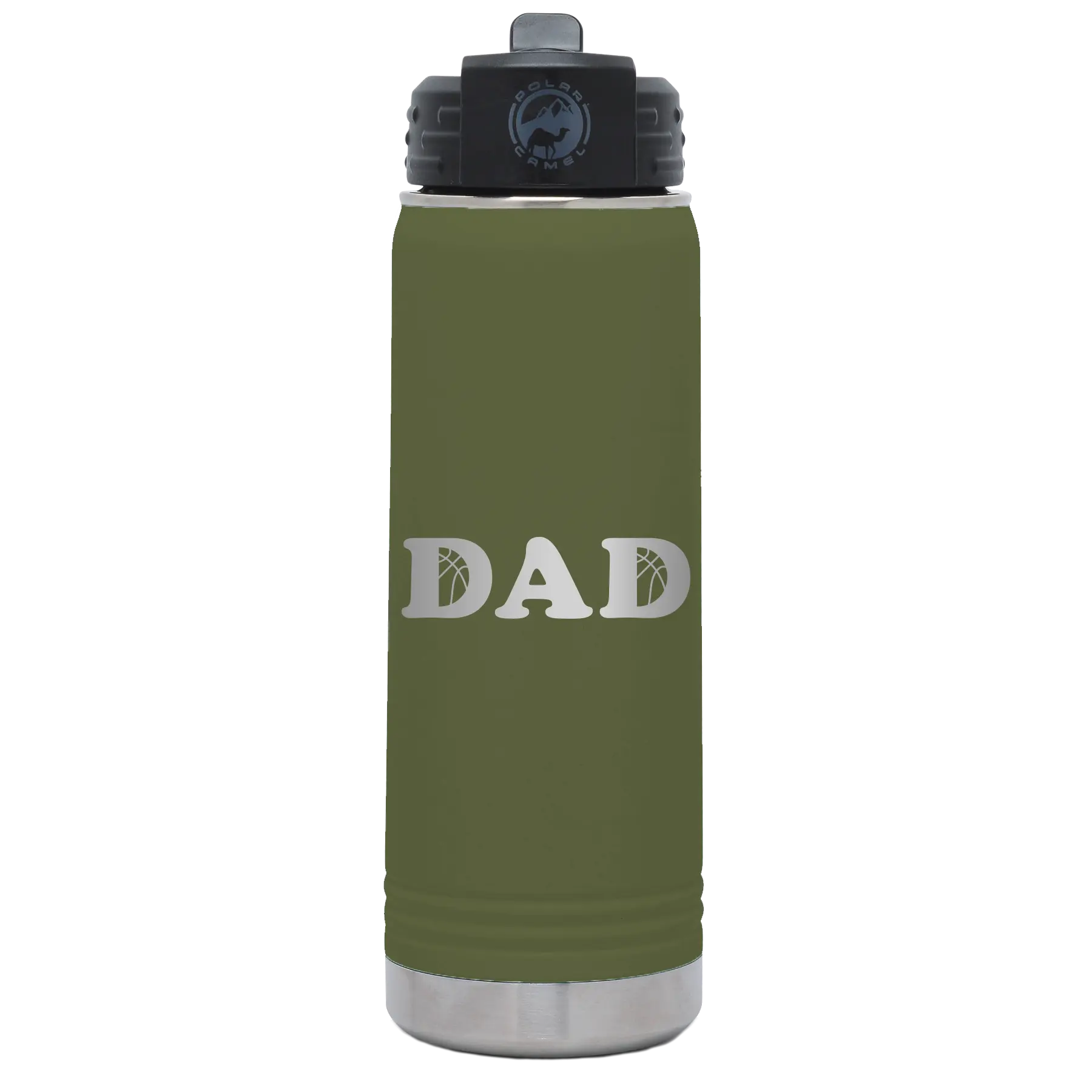 Basketball Dad 20 oz Water Bottle | Olive Green