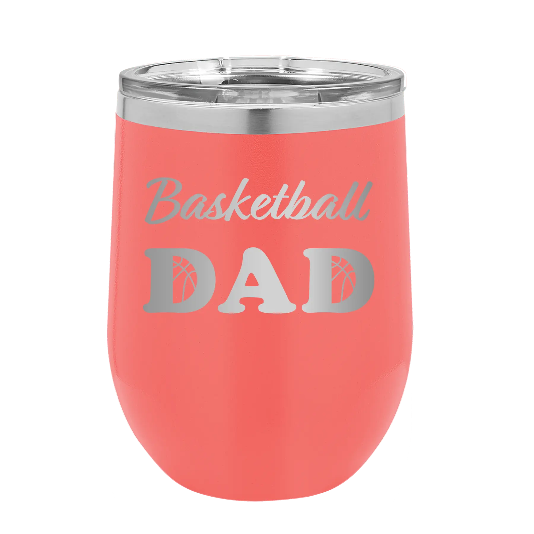 Basketball Dad2 Wine Cup | Coral