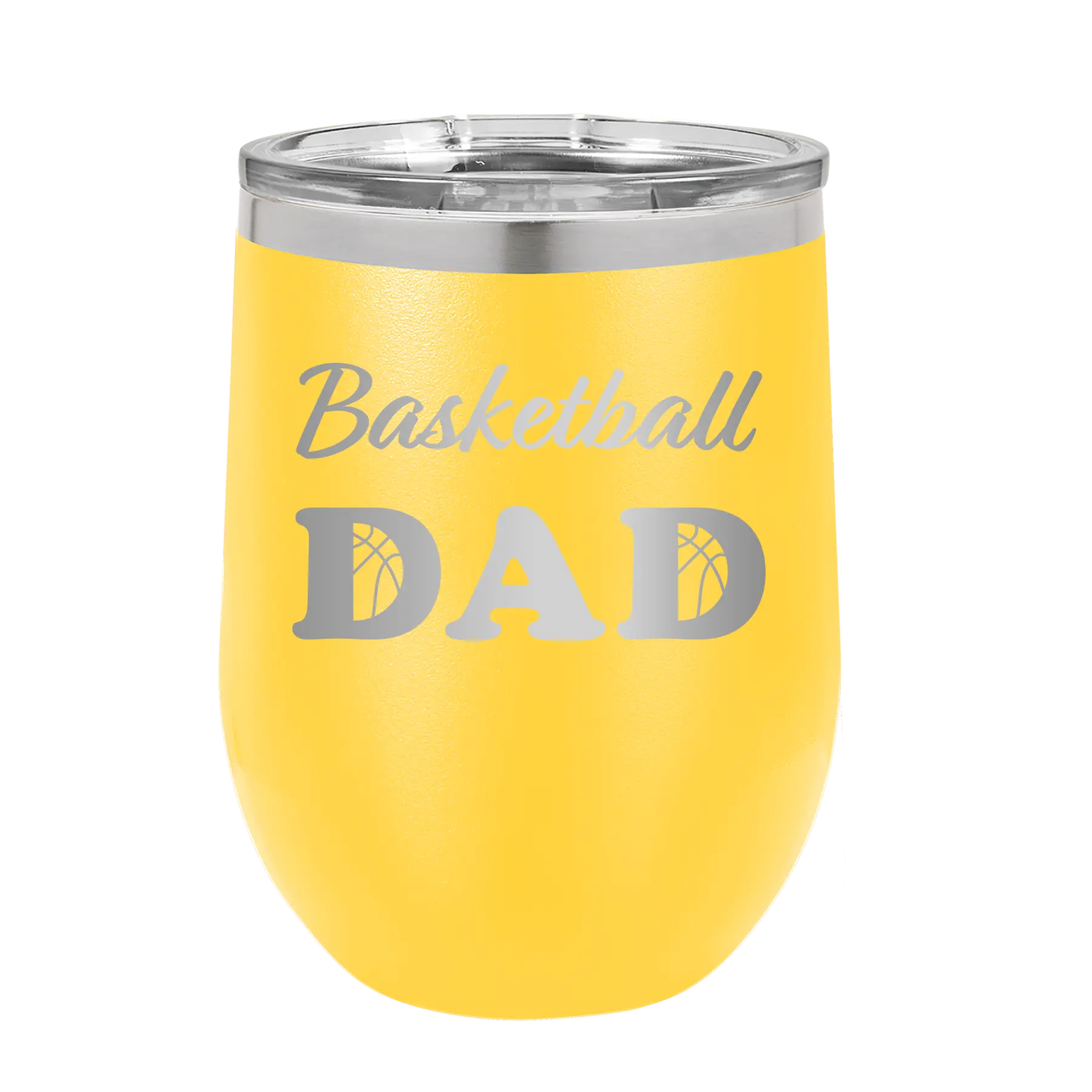 Basketball Dad2 Wine Cup | Yellow