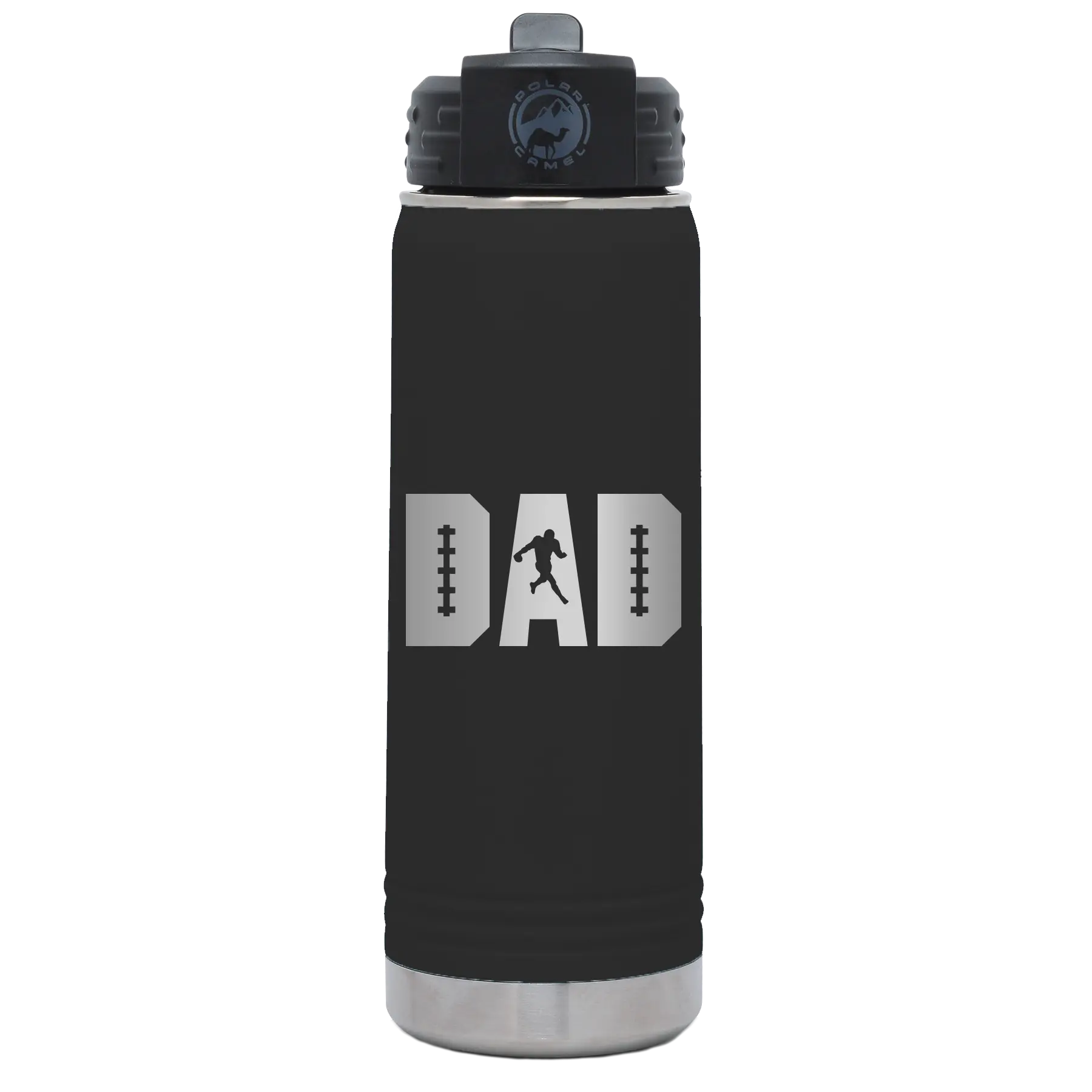 Football Dad 20 oz Water Bottle | Black